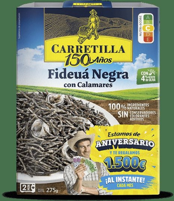 FIDEGUA NEGRA  CALAMARES CARRETILLA 275 GR.